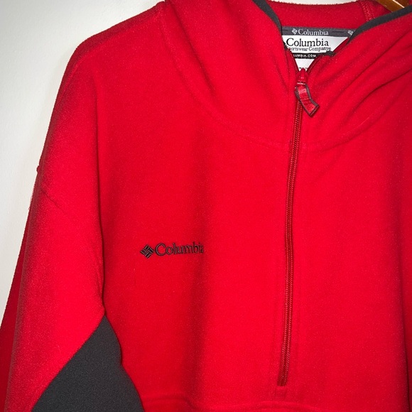 Columbia Mens Red 1/4 Zip Fleece Pullover Sweatshirt Sz XXL - Picture 2 of 7